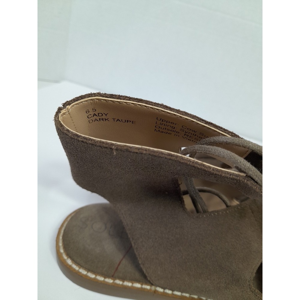 Sole Society Womens Cady Gladiator Sandals Taupe Suede Flat Heel Lace Up Sz 6.5 - Picture 10 of 12